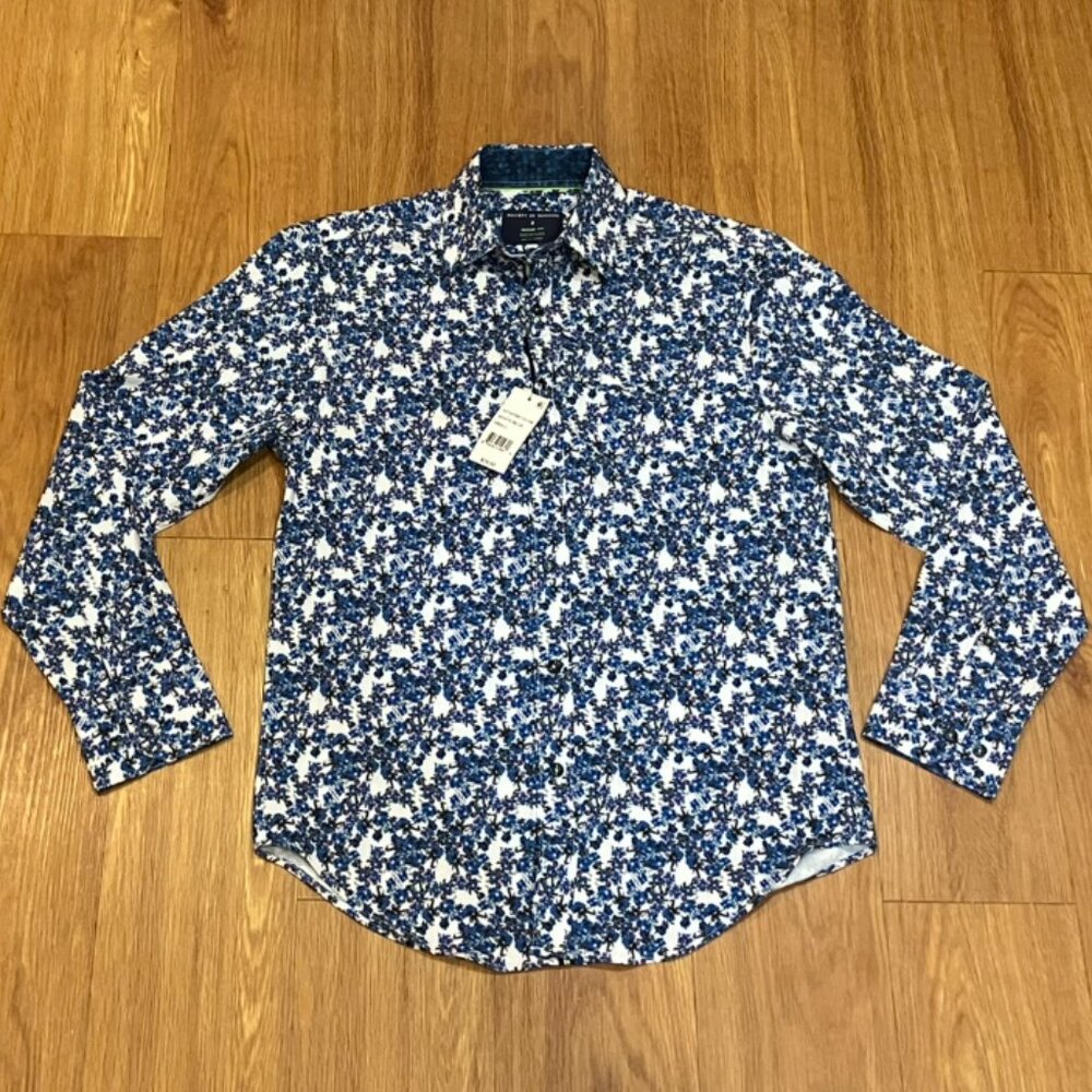 Society of Threads Men's Regular Fit Non-Iron Performance Stretch Floral Size S
